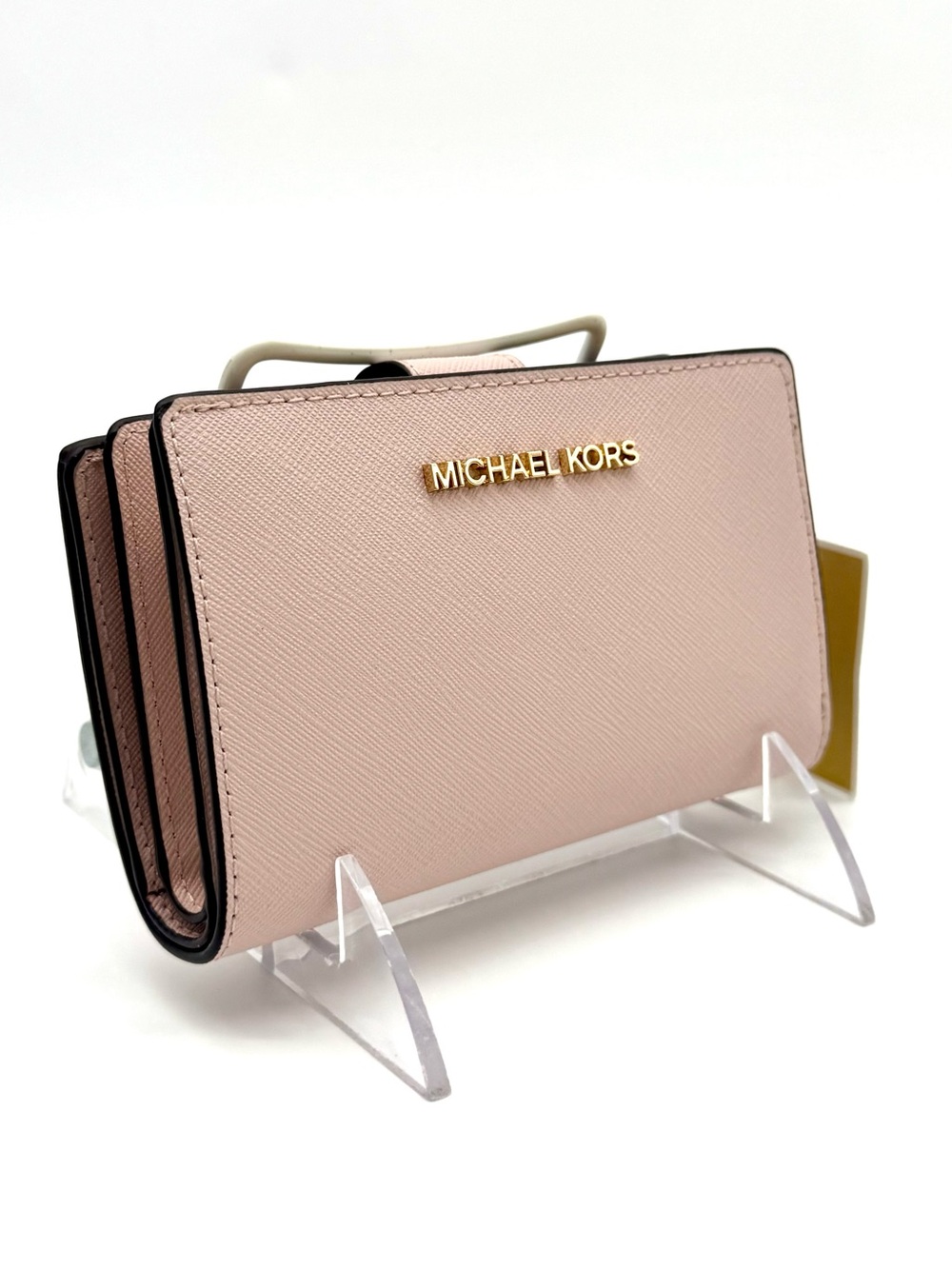 Michael Kors Bifold Zip Chain Wallet Powder Blush